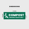Fuel Stickers Compost Label for Waste Bin: Organic Waste / Compost Sticker, Outdoor, Heavy Duty, 6''x2'', 20PK Z-462COMPOST-20PK